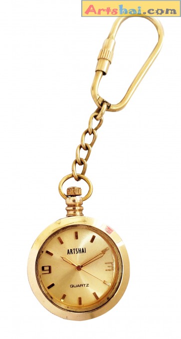  Artshai Vintage Brass Small Pocket Watch Key Chain .Designer Pocket Watch Vintage Clock Key Chain