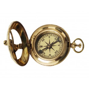 Artshai Golden 2 inch Sundial Compass and Brass Pocket Watch Combo .Excellent Gifting idea