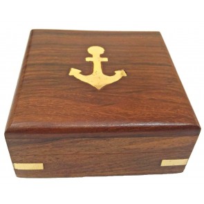 Artshai Small Wooden Jewellery/Pocket Watch Box (8.2x8.2x3.5cm) 